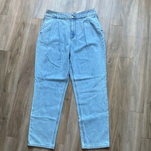 So Super high rise straight woven denim jean pant quilted design waistband 13 31